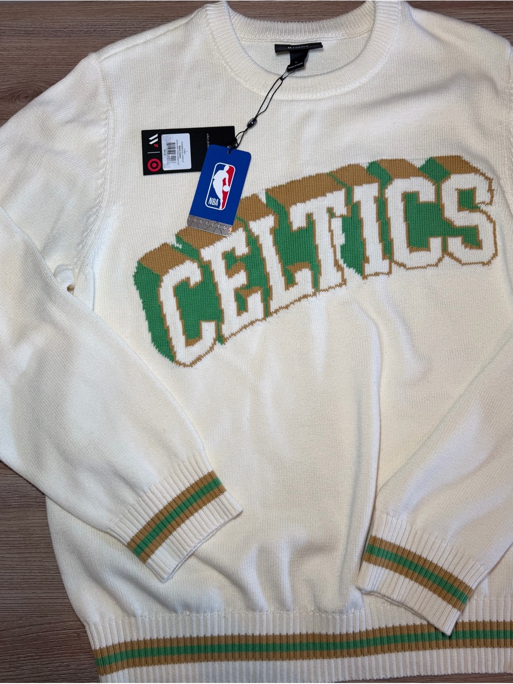 White Boston Celtics Knit Crewneck Sweater - NBA - Picture 6 of 7
